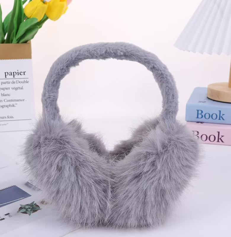 Сладки плюшени сгъваеми топли наушници за момичета и момчета, зимни космати наушници, студоустойчиви регулируеми наушници