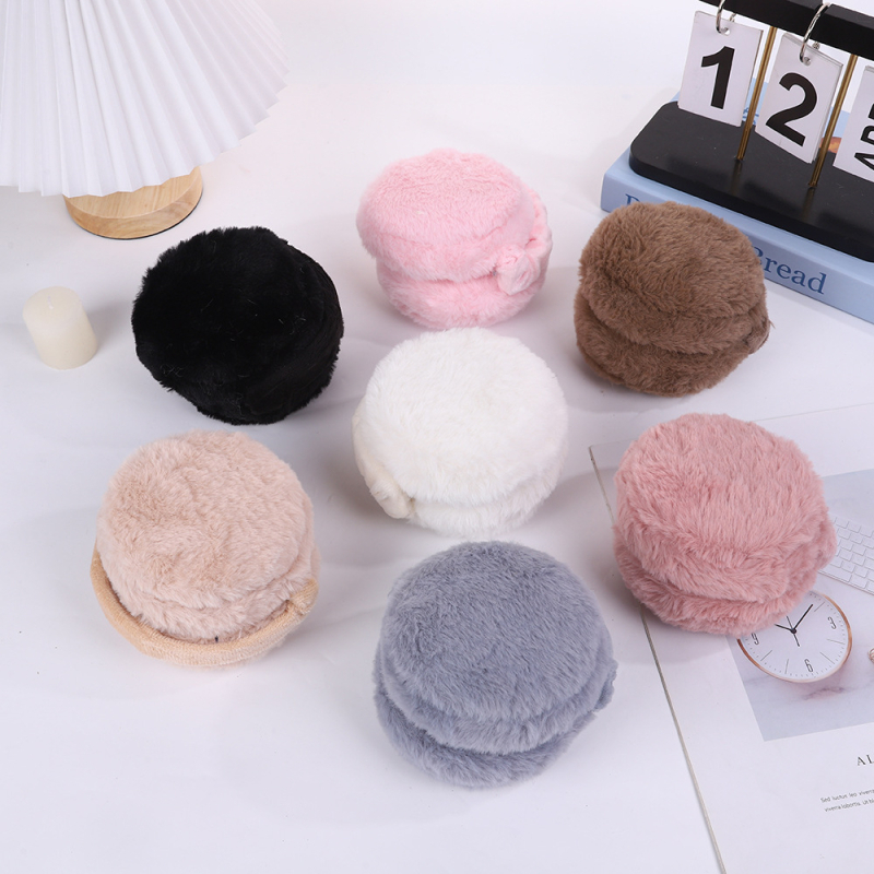 Сладки плюшени сгъваеми топли наушници за момичета и момчета, зимни космати наушници, студоустойчиви регулируеми наушници