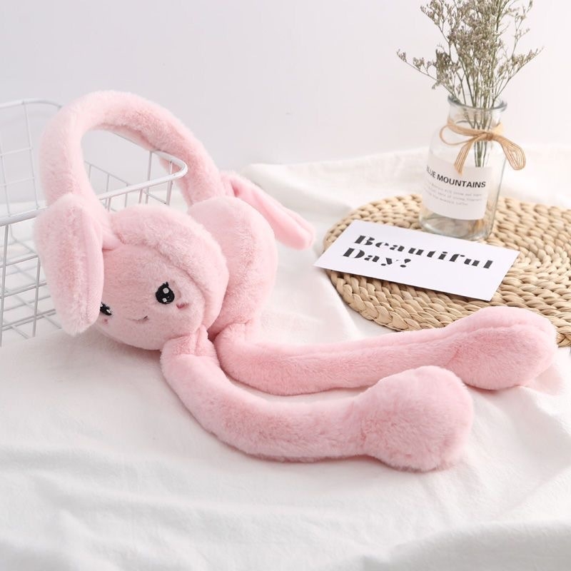 Сладки плюшени сгъваеми топли наушници за момичета и момчета, зимни космати наушници, студоустойчиви регулируеми наушници