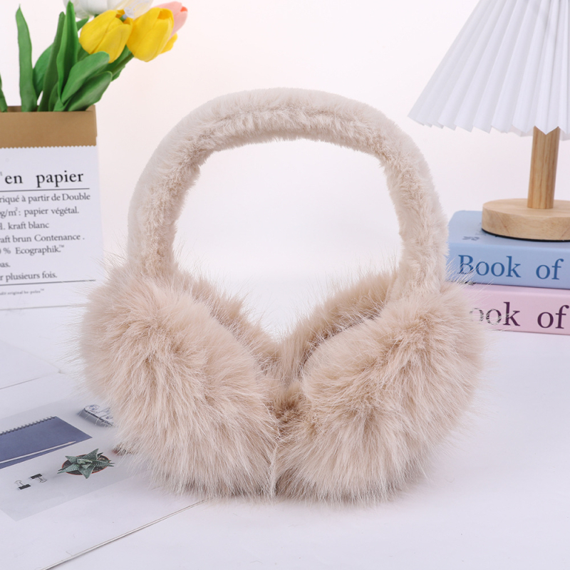 Сладки плюшени сгъваеми топли наушници за момичета и момчета, зимни космати наушници, студоустойчиви регулируеми наушници