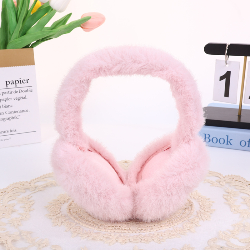 Сладки плюшени сгъваеми топли наушници за момичета и момчета, зимни космати наушници, студоустойчиви регулируеми наушници