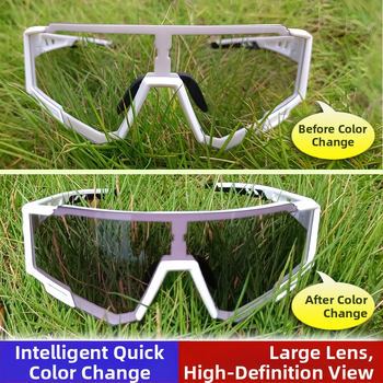 Piiriülesed jalgrattasõiduprillid, päeval ja öösel, kaheotstarbelised värvimuutvad spordiprillid, jalgratta UV-kindlad polariseeritud kaitseprillid
