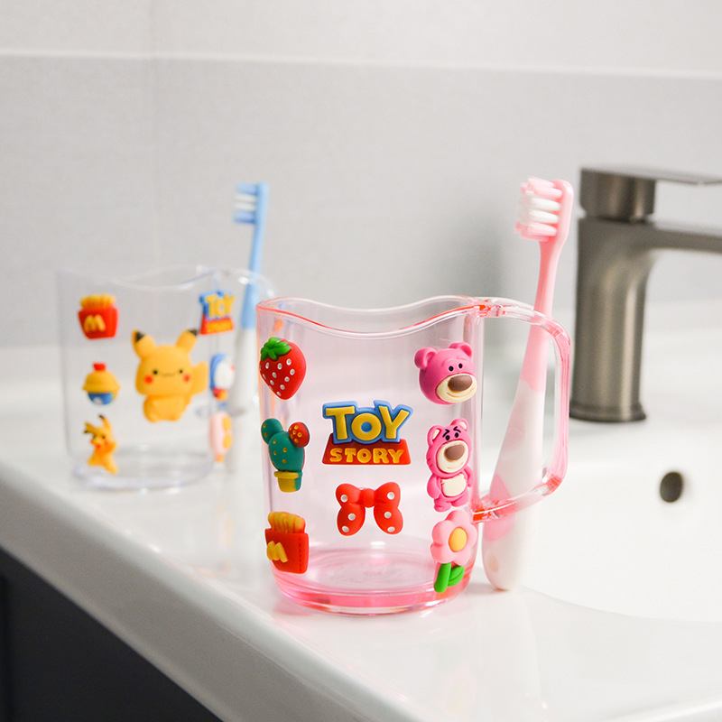 Kūrybingas burnos skalavimo puodelis, šepetėlis, puodelis, mielas plovimo puodelis, animacinis puodelis, kūdikio dantukų stiklainis, berniuko ir mergaitės puodelis, poros puodelis