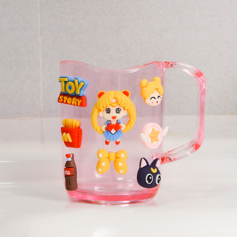 Kūrybingas burnos skalavimo puodelis, šepetėlis, puodelis, mielas plovimo puodelis, animacinis puodelis, kūdikio dantukų stiklainis, berniuko ir mergaitės puodelis, poros puodelis