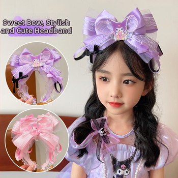 Vaikiška Kulomi plaukų juosta mergaitėms, mielas Sanrio kaspinas, animacinis kaspinas mergaitėms, nulaužtų plaukų juostos galvos apdangalas