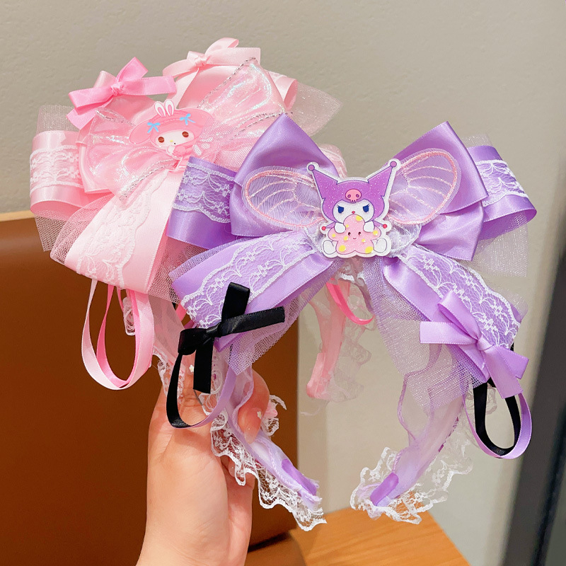 Vaikiška Kulomi plaukų juosta mergaitėms, mielas Sanrio kaspinas, animacinis kaspinas mergaitėms, nulaužtų plaukų juostos galvos apdangalas