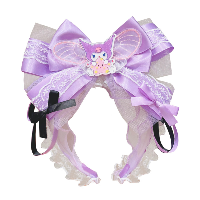 Vaikiška Kulomi plaukų juosta mergaitėms, mielas Sanrio kaspinas, animacinis kaspinas mergaitėms, nulaužtų plaukų juostos galvos apdangalas