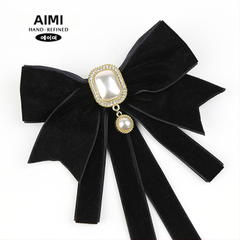 2024 m. nauja moteriška juodo kaklaraiščio kaspino apykaklė su gėlių marškinių apykakle, prancūziško kaspino ir akademijos stiliaus segtukas