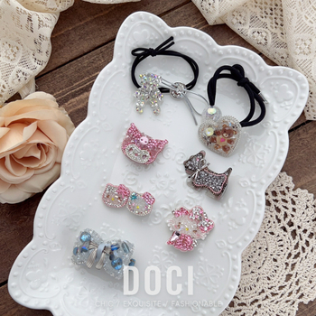 „Sanrio“ animacinių filmukų ryškių deimantų ančių segtukų plaukų segtukas, saldūs mergaitiški kirpčiukai, nulūžę plaukai, šoninis segtukas, lengviausiai tinkantis, nekenkia plaukams.