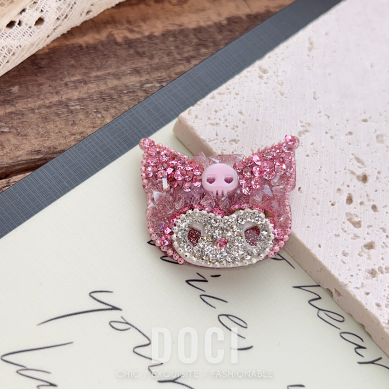 „Sanrio“ animacinių filmukų ryškių deimantų ančių segtukų plaukų segtukas, saldūs mergaitiški kirpčiukai, nulūžę plaukai, šoninis segtukas, lengviausiai tinkantis, nekenkia plaukams.