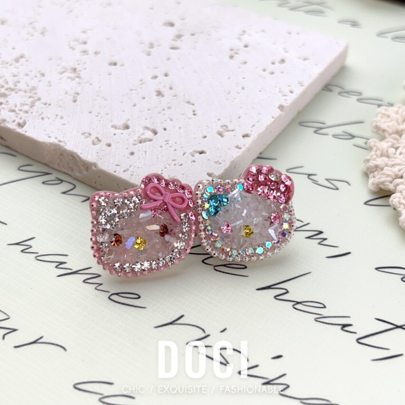 „Sanrio“ animacinių filmukų ryškių deimantų ančių segtukų plaukų segtukas, saldūs mergaitiški kirpčiukai, nulūžę plaukai, šoninis segtukas, lengviausiai tinkantis, nekenkia plaukams.