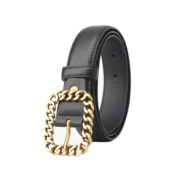 Iseloomulik ketipandlaga naiste vöö Lihtne universaalne õõnes ruudukujuline pandlaga teksapüksid Moodne Korea vöö