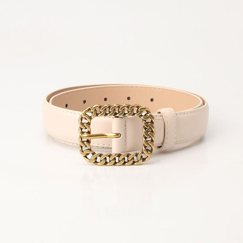 Iseloomulik ketipandlaga naiste vöö Lihtne universaalne õõnes ruudukujuline pandlaga teksapüksid Moodne Korea vöö