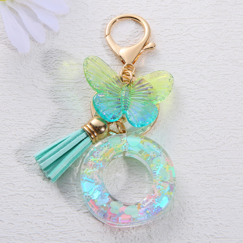 Μπρελόκ Amazon Sequin Initials με Φούντα, Χαριτωμένο Κρεμαστό Κλειδί Αυτοκινήτου σε Στυλ Πεταλούδας, Γυναικείο Κρεμαστό Τσάντα