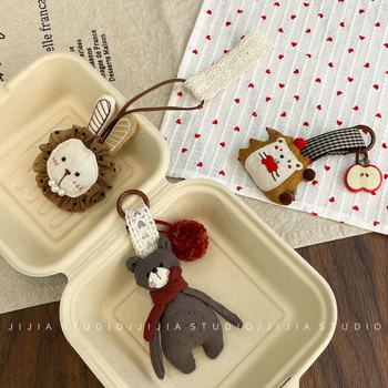 Κορεατικό στυλ νέο χαριτωμένο κρεμαστό κόσμημα αρκούδας με μαλακό χαριτωμένο τρισδιάστατο ύφασμα μικρό ζώο μπρελόκ τσάντα κρεμαστά αξεσουάρ