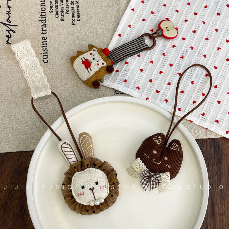 Κορεατικό στυλ νέο χαριτωμένο κρεμαστό κόσμημα αρκούδας με μαλακό χαριτωμένο τρισδιάστατο ύφασμα μικρό ζώο μπρελόκ τσάντα κρεμαστά αξεσουάρ