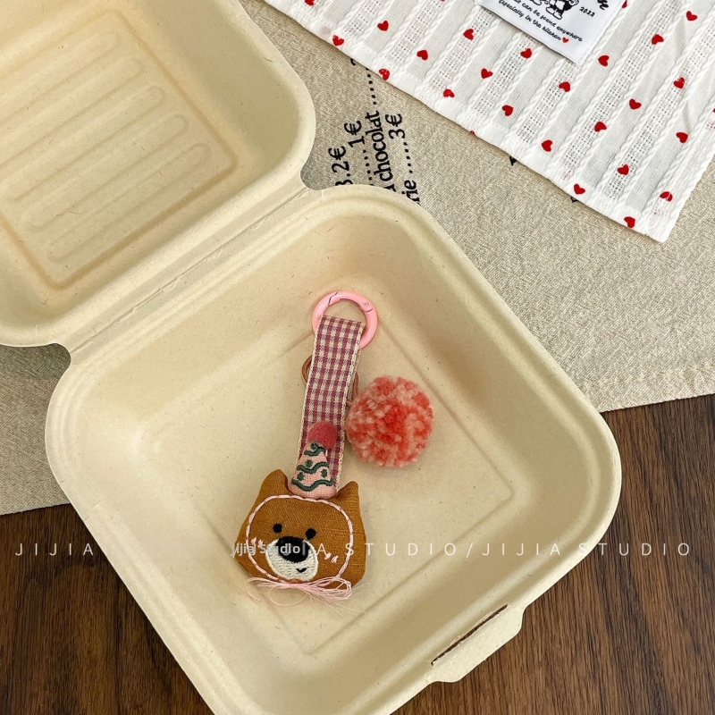 Κορεατικό στυλ νέο χαριτωμένο κρεμαστό κόσμημα αρκούδας με μαλακό χαριτωμένο τρισδιάστατο ύφασμα μικρό ζώο μπρελόκ τσάντα κρεμαστά αξεσουάρ