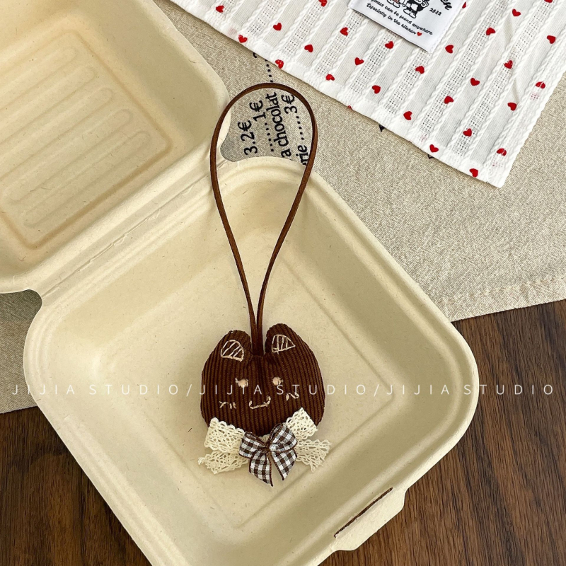 Κορεατικό στυλ νέο χαριτωμένο κρεμαστό κόσμημα αρκούδας με μαλακό χαριτωμένο τρισδιάστατο ύφασμα μικρό ζώο μπρελόκ τσάντα κρεμαστά αξεσουάρ