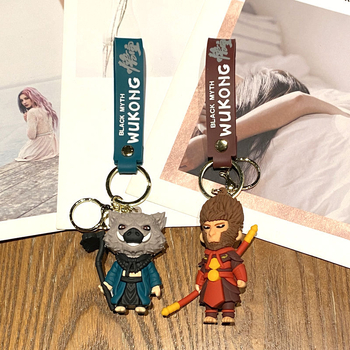 Karikatūras melnais mīts Wukong atslēgu piekariņš karikatūras cūka astoņnieka atmest lelle automašīnas atslēgu piekariņš spēle apkārt mazas dāvanas vairumtirdzniecība