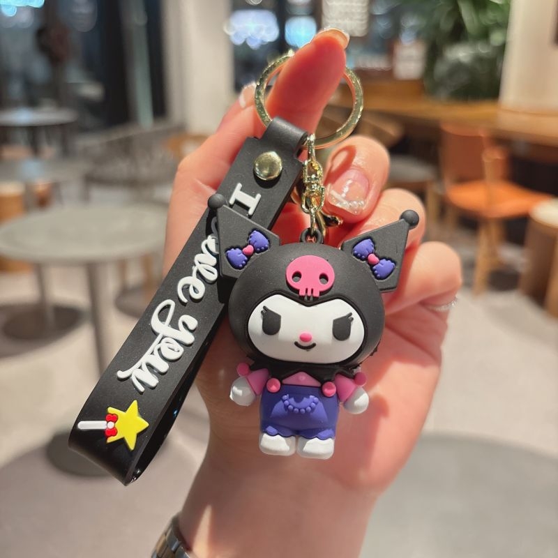 Karikatūras Sanrio atslēgu piekariņš Jauka hellokitty lelle Pāris Somas Kulona atslēgu piekariņš Maza dāvana