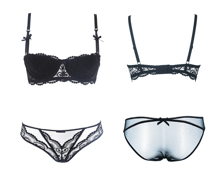 Tootja hulgimüük Dropshipping Palace Vine žakaarpitsist poolkorviga rinnahoidja komplekt õhuke puuvillakorv loomade aasta Intimates