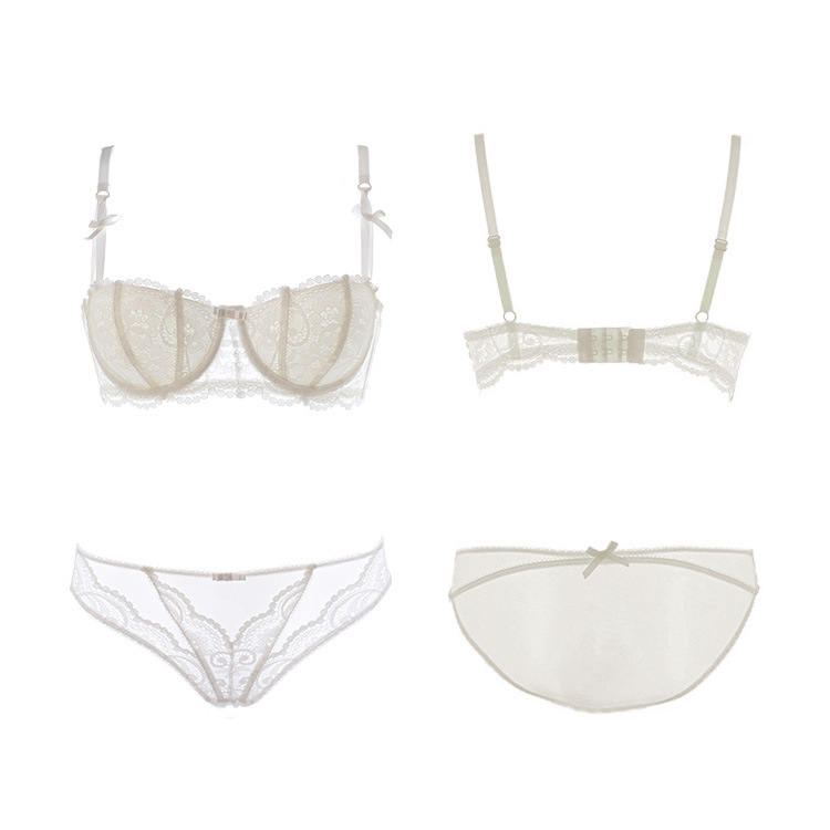 Tootja hulgimüük Dropshipping Palace Vine žakaarpitsist poolkorviga rinnahoidja komplekt õhuke puuvillakorv loomade aasta Intimates