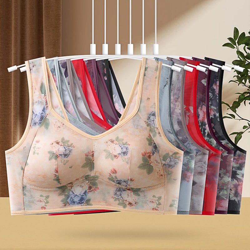 Lenjerie intimă pentru mame de mărime plus, sutien push-up confortabil, cupe fixe, vintage, floral, tub top, suport anti-lăscere a spatelui