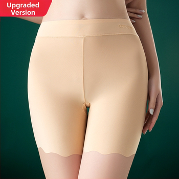 Kõrge vöökohaga naiste turvapüksid suvised jääsiidist aluspüksid pluss-suuruses õmblusteta paljaspüksid