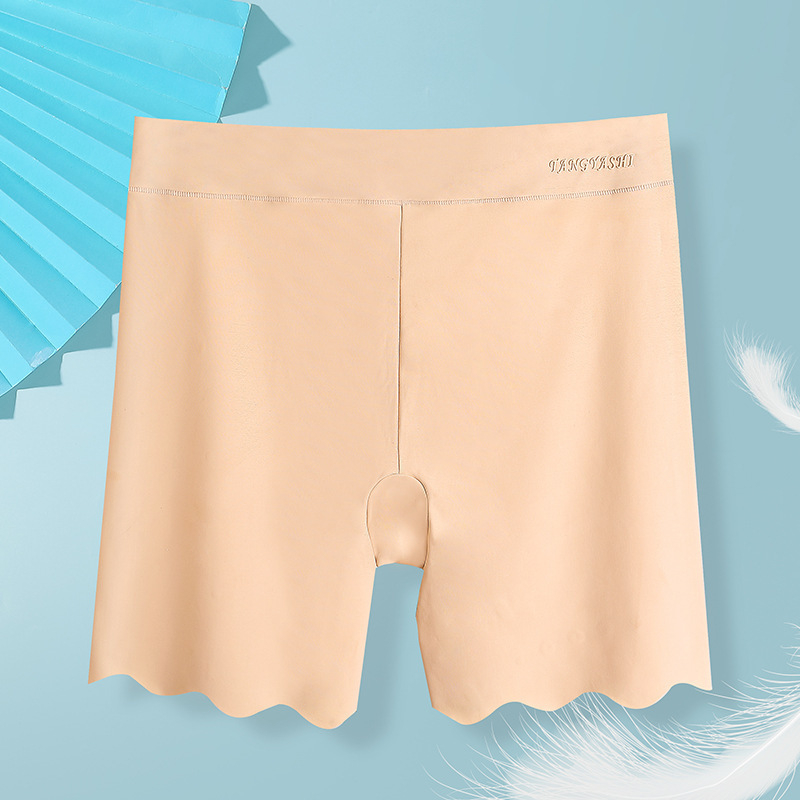 Kõrge vöökohaga naiste turvapüksid suvised jääsiidist aluspüksid pluss-suuruses õmblusteta paljaspüksid