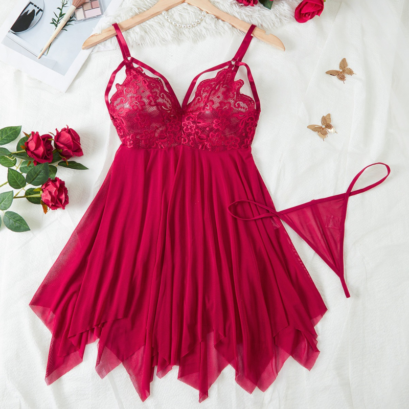 Europos ir Amerikos „Amazon Independent Station“ karšto išpardavimo didelio dydžio moteriška nėriniuota pižama su netaisyklingais nėriniuotais raštais.