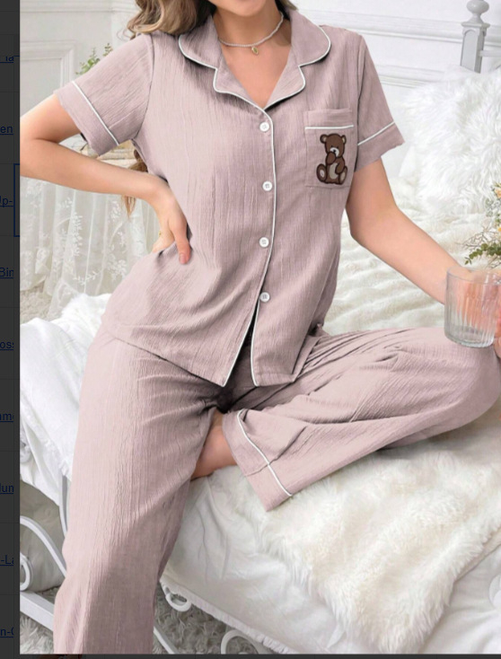 Prekogranična vanjska trgovina Kućna odjeća Zou platnene pidžame s printom Hlače kratkih rukava Kardigan Europsko i američko odijelo Novo žensko odijelo s reverom