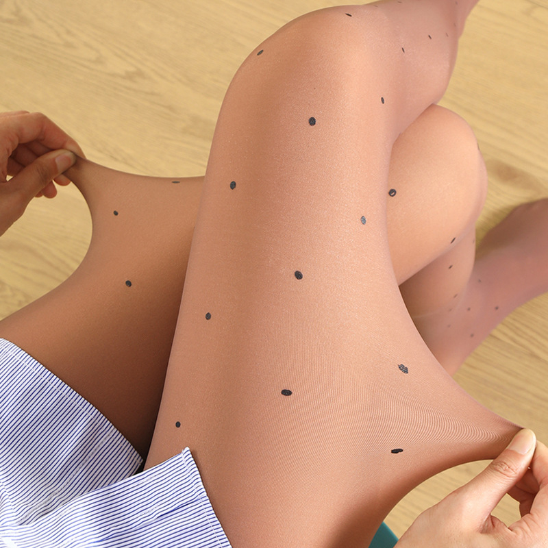 80g tiskane ljubavne najlonke za žene za proljeće i jesen, tanke, umjetne mesne, lagane, s artefaktom nogu, valovite, s mašnom, podloge od kože