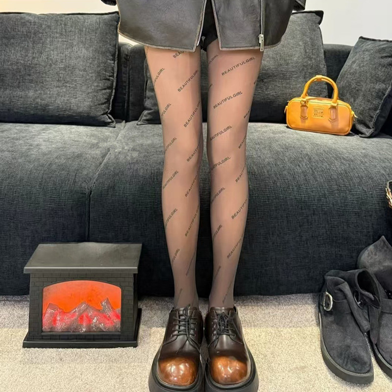 80g tiskane ljubavne najlonke za žene za proljeće i jesen, tanke, umjetne mesne, lagane, s artefaktom nogu, valovite, s mašnom, podloge od kože