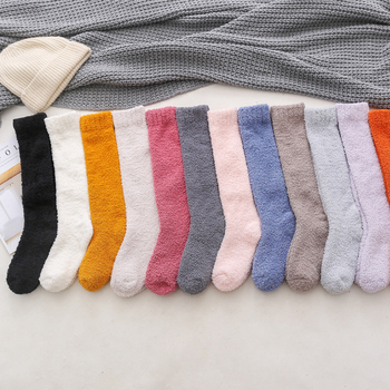 Paaride korallfliisist sokid, naiste sääremarja sokid, magamis- ja kodupõranda sokid, meeste talvised fliisvoodriga, paksendatud, soojad keskmise pikkusega sokid.