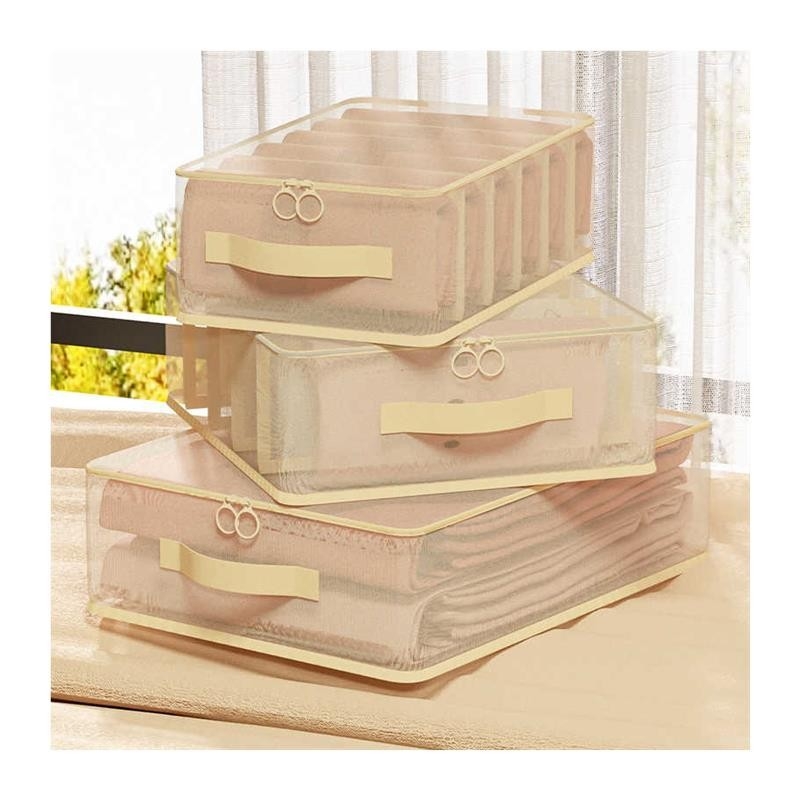 Voodipõhja sahtliga riiete hoiukast Läbipaistev nailonvõrgust hoiukott Majapidamisriiete lamekott Riided