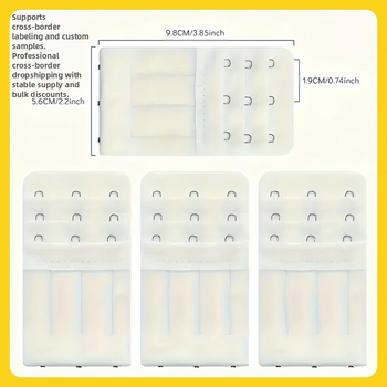 4 vnt. tarpvalstybinio mikropluošto elastingo trijų eilių trijų sagčių liemenėlės prailginimo sagtis, perlamutrinė maišelio tiekimo apatinių sagtis