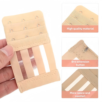 4 vnt. tarpvalstybinio mikropluošto elastingo trijų eilių trijų sagčių liemenėlės prailginimo sagtis, perlamutrinė maišelio tiekimo apatinių sagtis