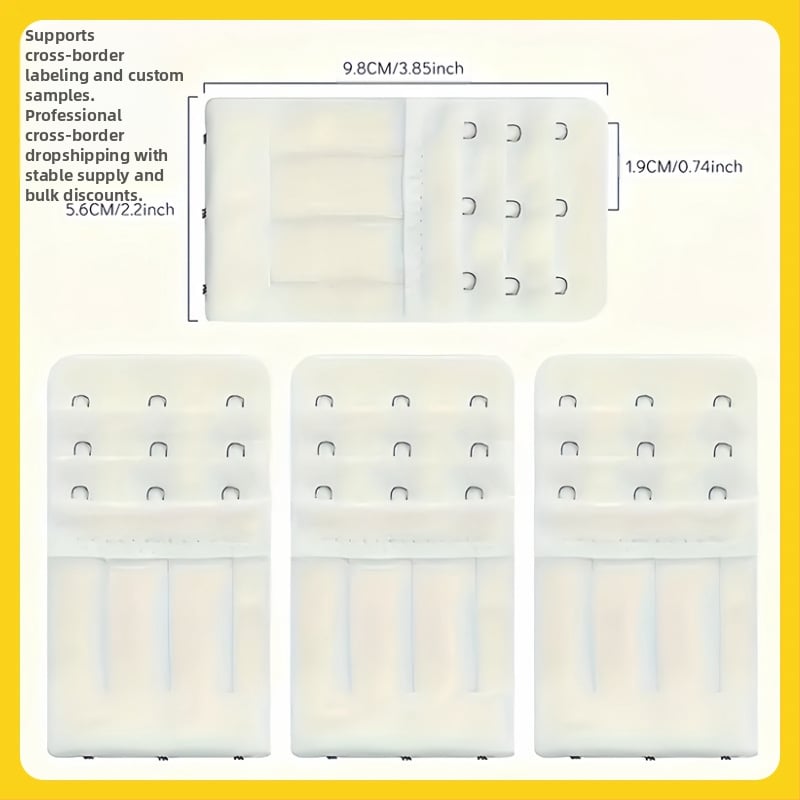 4 buc cataramă extensibilă pentru sutien, combinație transfrontalieră, microfibră elastică, cu trei rânduri, cu trei nasturi, cataramă perlată pentru geantă de aprovizionare cu lenjerie intimă