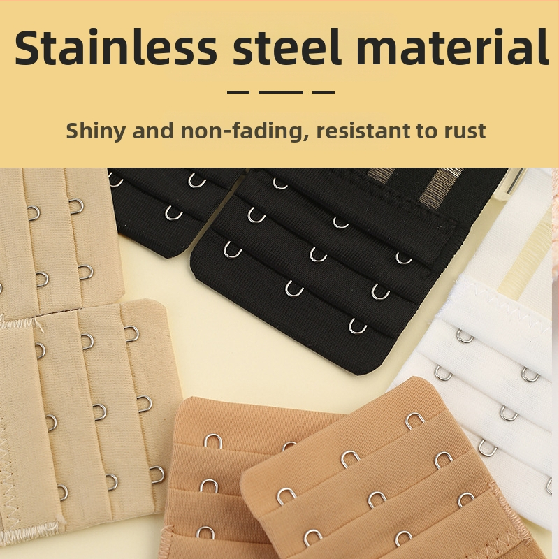 4 бр. трансгранична комбинация от микрофибърна еластична триредова трикопчена катарама за удължаване на сутиен с перлена чанта, доставка на катарама за бельо