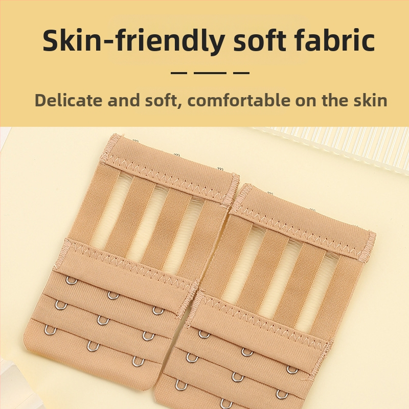 4 бр. трансгранична комбинация от микрофибърна еластична триредова трикопчена катарама за удължаване на сутиен с перлена чанта, доставка на катарама за бельо