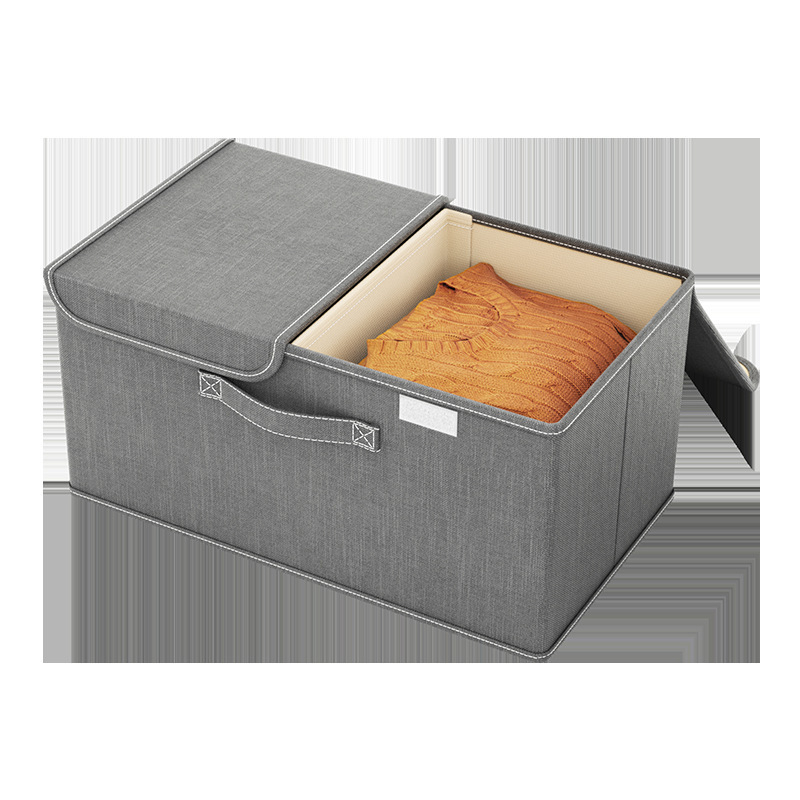 Audinio dvigubo dangčio drabužių laikymo dėžė, drabužių laikymo dėžė su neaustiniu dvigubu dangčiu, didelė žaislų laikymo dėžė, apatinių laikymo dėžė