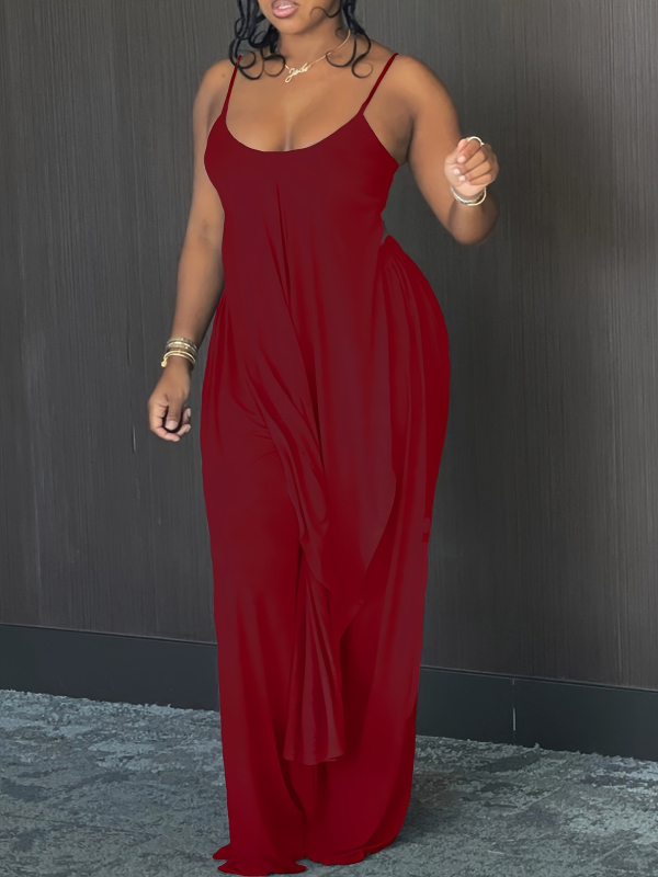 Amazon europski prekogranični novi cvjetni sivi široki sling hlače od dva dijela s asimetričnim rubom