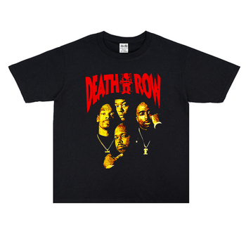 Ραπ χιπ-χοπ ροκ Deathrow death row τυπωμένο Street T-shirt με κοντό μανίκι, χαλαρό βαμβακερό unisex