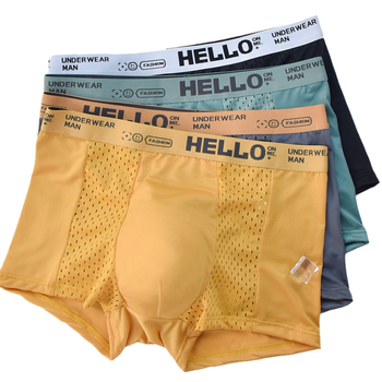 Καλοκαιρινά Ανδρικά Εσώρουχα σε Ζεστές Πωλήσεις Ανδρικά Μποξεράκια από Μεταξωτό Πλέγμα Ice Mesh Mesh Καλοκαιρινά Λεπτά Αναπνεόμενα Παντελόνια Κλιματισμού