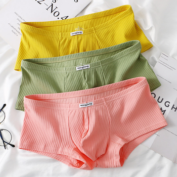 Σετ ανδρικών εσωρούχων Jj από καθαρό βαμβάκι, ανεξάρτητων εσώρουχων, μπόξερ με χαμηλή μέση, σέξι, τετράγωνα εσώρουχα για αγόρια. Ανδρικά εσώρουχα από καθαρό βαμβάκι
