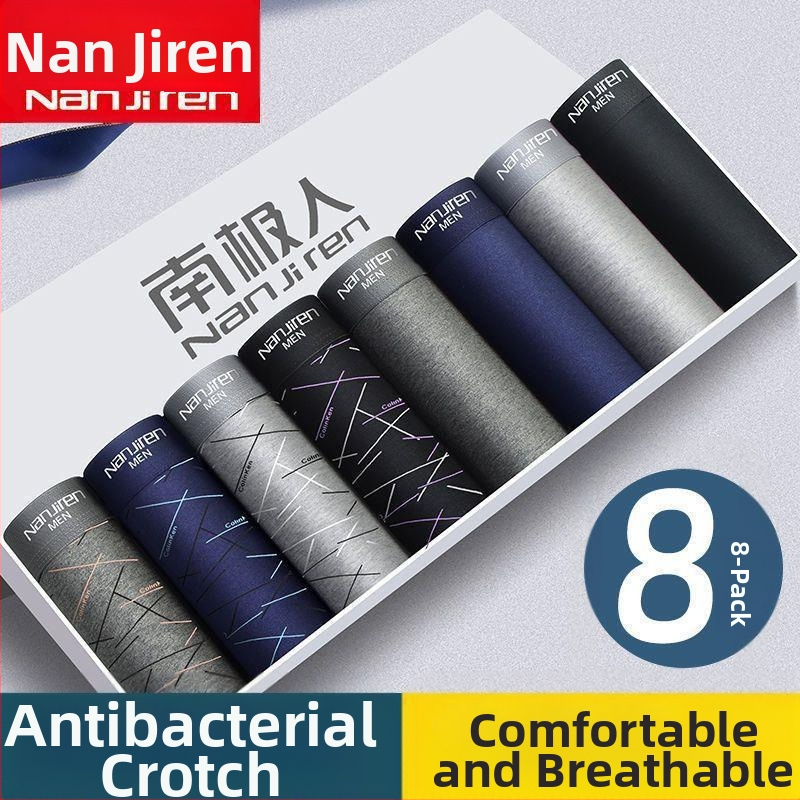 8 vyriški apatiniai Vyriški bokseriai Jaunimo sportiniai bokseriai Kvėpuojančios vidutinio juosmens trumpos kelnės