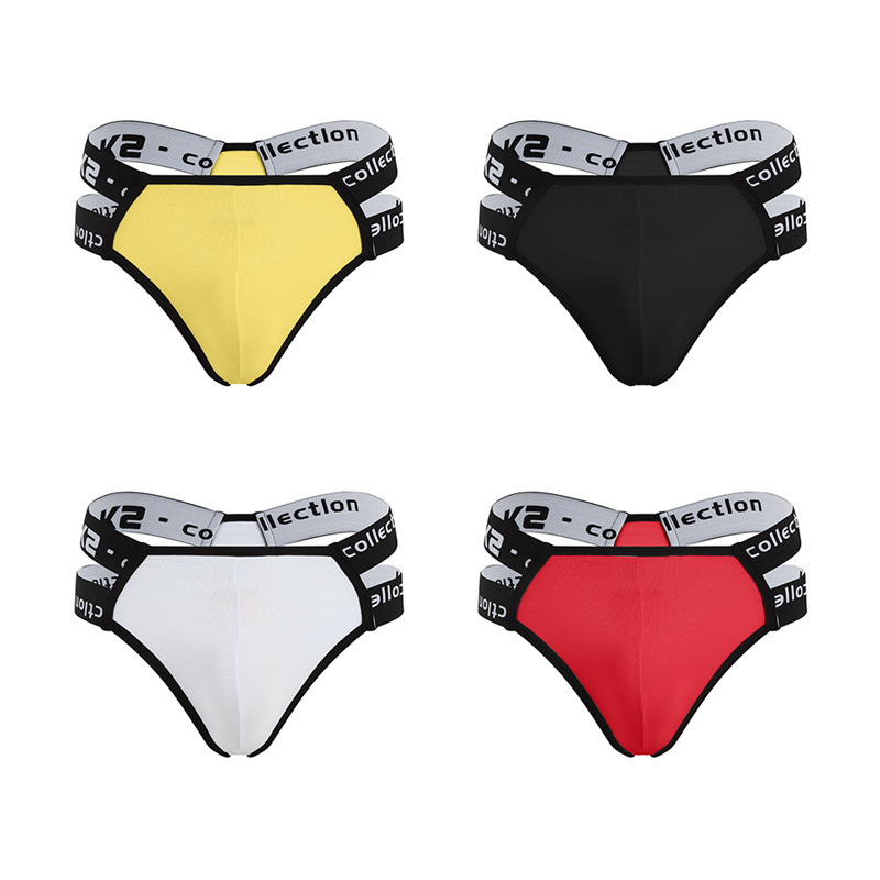 Europietiški ir amerikietiški plius dydžio vyriški apatiniai su žemu juosmeniu, seksualūs stringai, vienspalviai, madingi, pagundantys dvigubi diržai vyrams