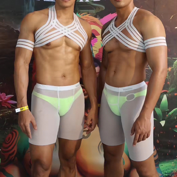 Sukratykite tas pačias ADANNU naujas vyriškas permatomas ledo šilko sportines prailgintas itin plonas seksualias boksininkų kelnaites AD781