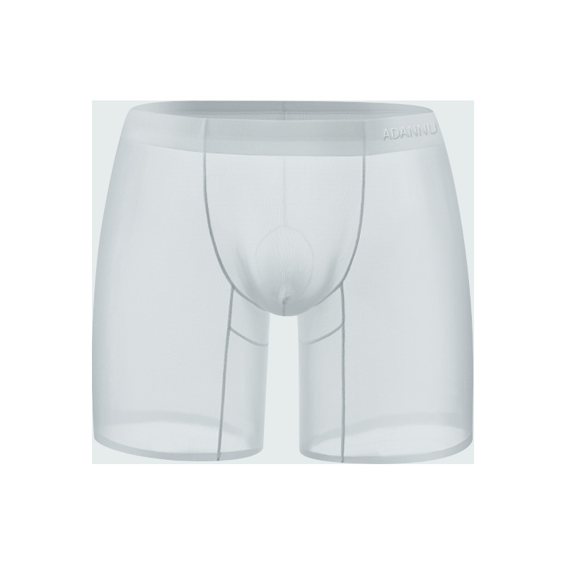 Sukratykite tas pačias ADANNU naujas vyriškas permatomas ledo šilko sportines prailgintas itin plonas seksualias boksininkų kelnaites AD781