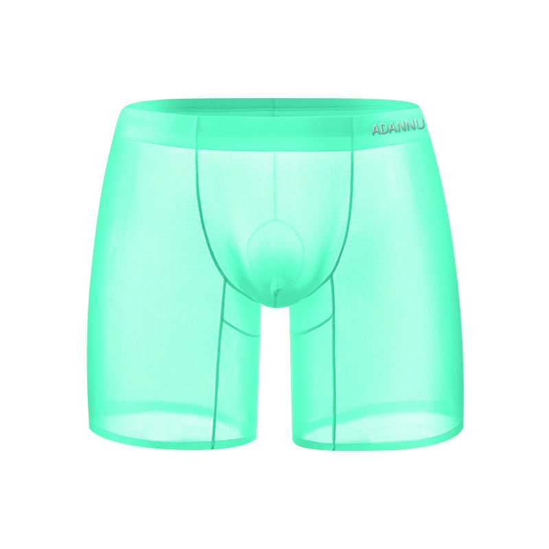 Sukratykite tas pačias ADANNU naujas vyriškas permatomas ledo šilko sportines prailgintas itin plonas seksualias boksininkų kelnaites AD781